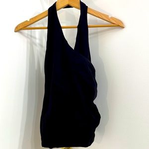 Bordeaux Seamless Black Halter Top